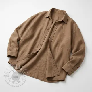 Katoenen stof SLUB WASHED sand