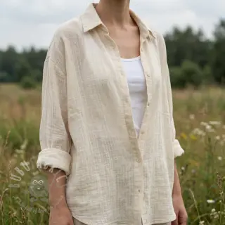 Katoenen stof SLUB WASHED SIMPLY NATURAL