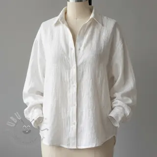 Katoenen stof SLUB WASHED off white
