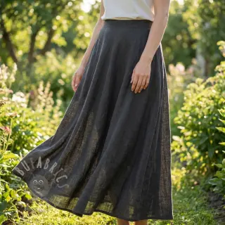 Katoenen stof SLUB WASHED black