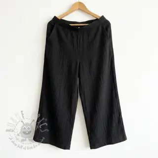 Katoenen stof SLUB WASHED black