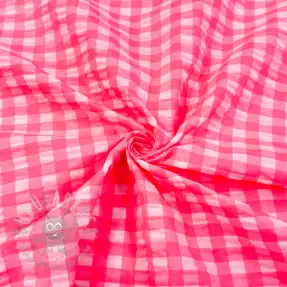 Katoenen stof YARN DYED NEON BIG Checks pink