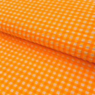 Bavlnená látka YARN DYED NEON BIG Checks orange