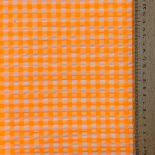 Bavlnená látka YARN DYED NEON BIG Checks orange