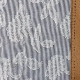 Katoenen stof YARN DYED Stripes JACQUARD Flowers navy