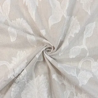Katoenen stof YARN DYED Stripes JACQUARD Flowers sand