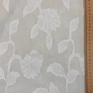 Bavlnená látka YARN DYED Stripes JACQUARD Flowers sand