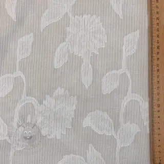 Katoenen stof YARN DYED Stripes JACQUARD Flowers sand