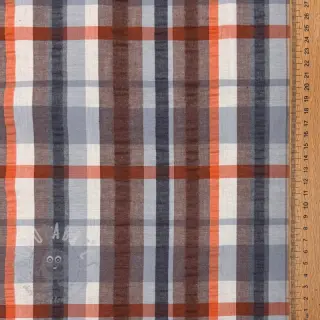 Katoenen stof SEERSUCKER YARN DYED Checks blue
