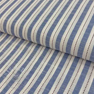 Katoenen stof YARN DYED Stripes Nina blue