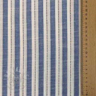 Katoenen stof YARN DYED Stripes Nina blue