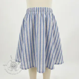 Katoenen stof YARN DYED Stripes Nina blue
