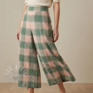 Viscose CRINKLE Check peach