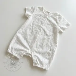 Katoenen stof EMBROIDERY TWO-SIDE SCALLOP Neo white