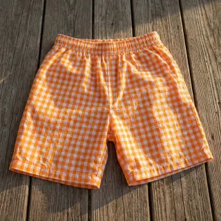 Bavlnená látka YARN DYED NEON SMALL Checks orange