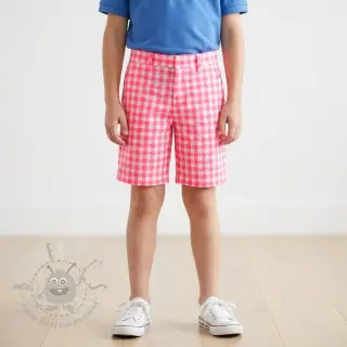 Katoenen stof YARN DYED NEON BIG Checks pink