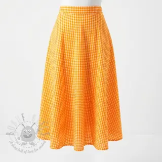 Katoenen stof YARN DYED NEON BIG Checks orange