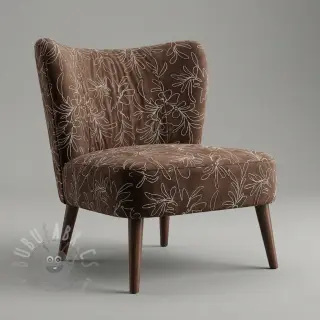 Suèdestof Tape flower dark brown