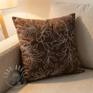 Suèdestof Tape flower dark brown