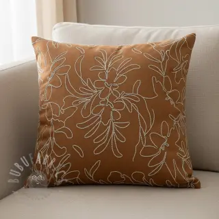 Suèdestof Tape flower cinnamon