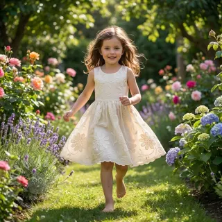 Katoenen stof EMBROIDERY Bellagio off white