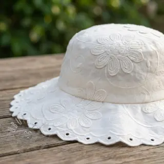 Katoenen stof EMBROIDERY Bellagio off white