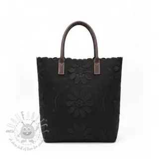 Katoenen stof EMBROIDERY Bellagio black