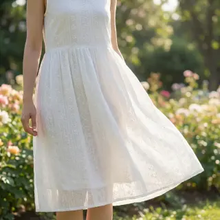 Bavlnená látka EMBROIDERY Pattern white