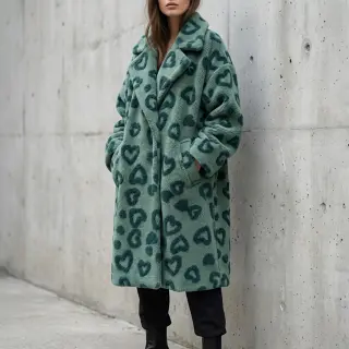 Kabátovina TEDDY Hearts old green
