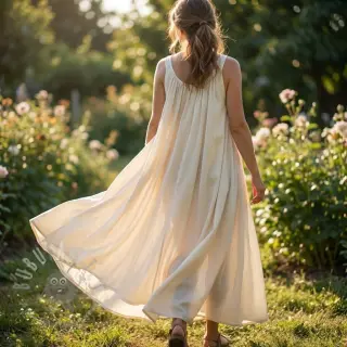 Katoenen stof met viscose SIMPLY NATURAL