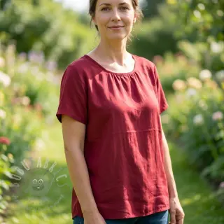 Katoenen stof met viscose wine red