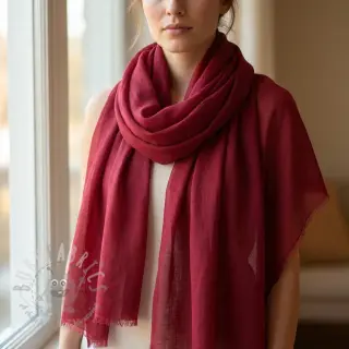 Katoenen stof met viscose wine red