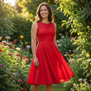 Katoenen stof met viscose red