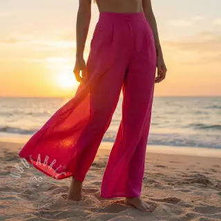 Katoenen stof met viscose fuchsia