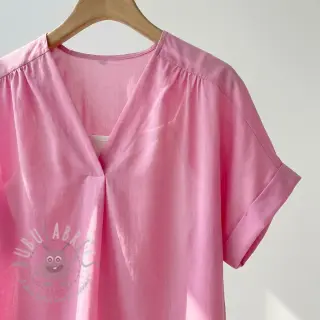 Katoenen stof met viscose light pink