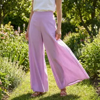 Katoenen stof met viscose lilac