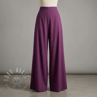 Katoenen stof met viscose aubergine