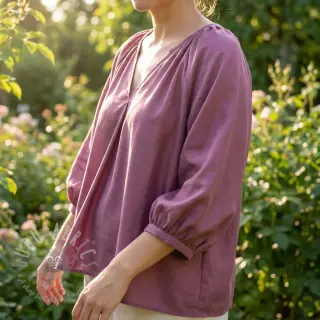 Katoenen stof met viscose grape