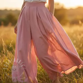 Katoenen stof met viscose light rose
