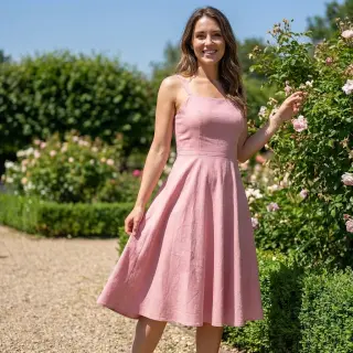 Bavlnená látka s viskózou light rose