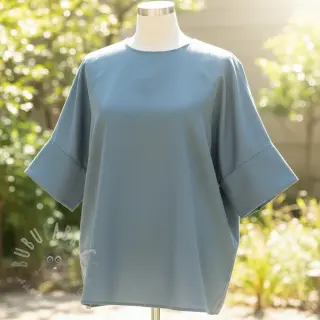 Katoenen stof met viscose petrol