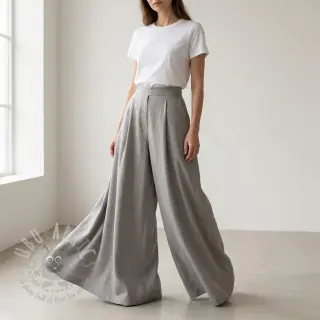 Katoenen stof met viscose light grey