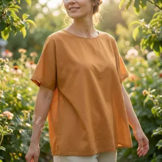 Katoenen stof met viscose bronze