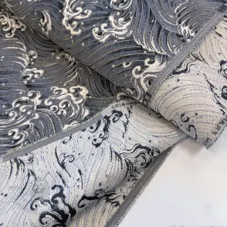 Decoratiestof jacquard Swell allover argent