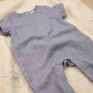 Katoenen stof met linnen LUREX blue