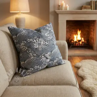 Decoratiestof jacquard Swell allover argent