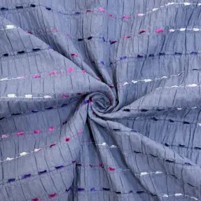 Bavlnená látka DOBBY CRINKLE Stripe jeans