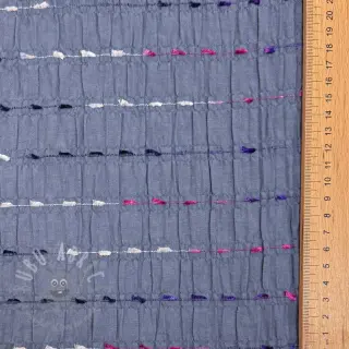 Katoenen stof DOBBY CRINKLE Stripe jeans