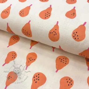 Dubbelgaas/mousseline Pears peach by JENNIFER BOURON ORGANIC