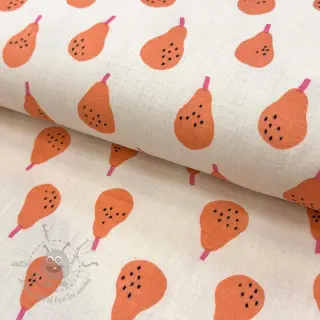 Dubbelgaas/mousseline Pears peach by JENNIFER BOURON ORGANIC